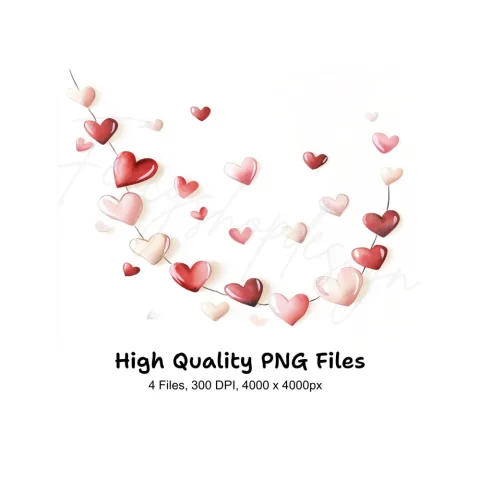Heart Garland Clipart Bundle