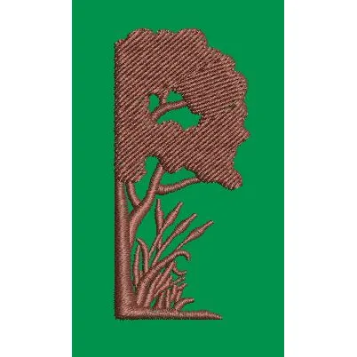 Arboreal Letter P Embroidery Design