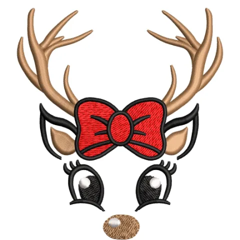 Deer Face Embroidery Design