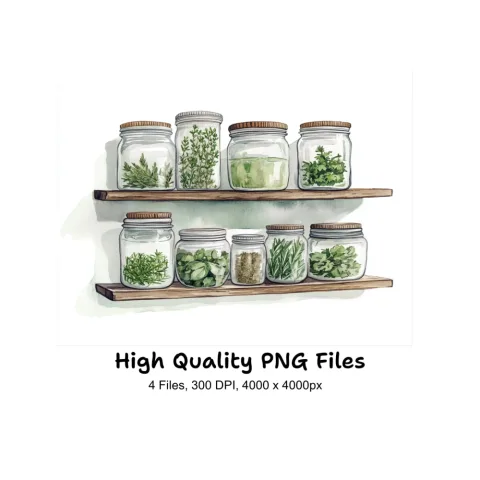 Herbal Pantry Illustrations Clipart Bundle