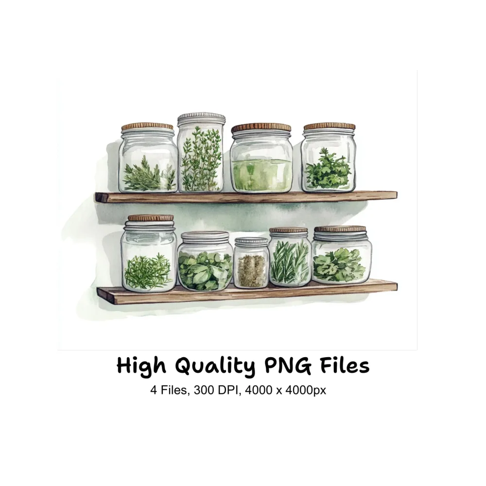 Herbal Pantry Illustrations Clipart Bundle