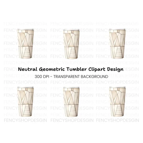 Abstract Geometric Tumbler Clipart Bundle