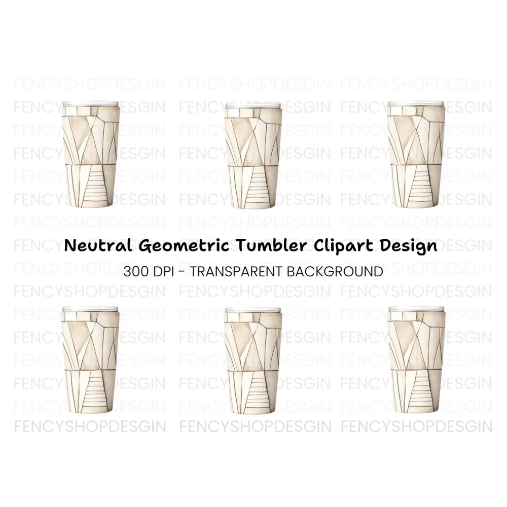 Abstract Geometric Tumbler Clipart Bundle