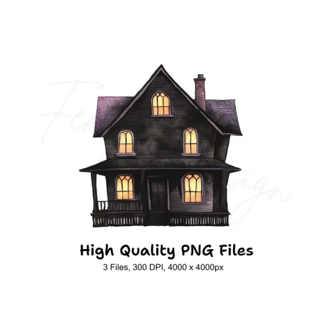 Spooky Haunted House Clipart Bundle