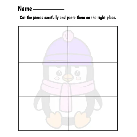 Winter Fine Motor Puzzles Cut and Paste Activities