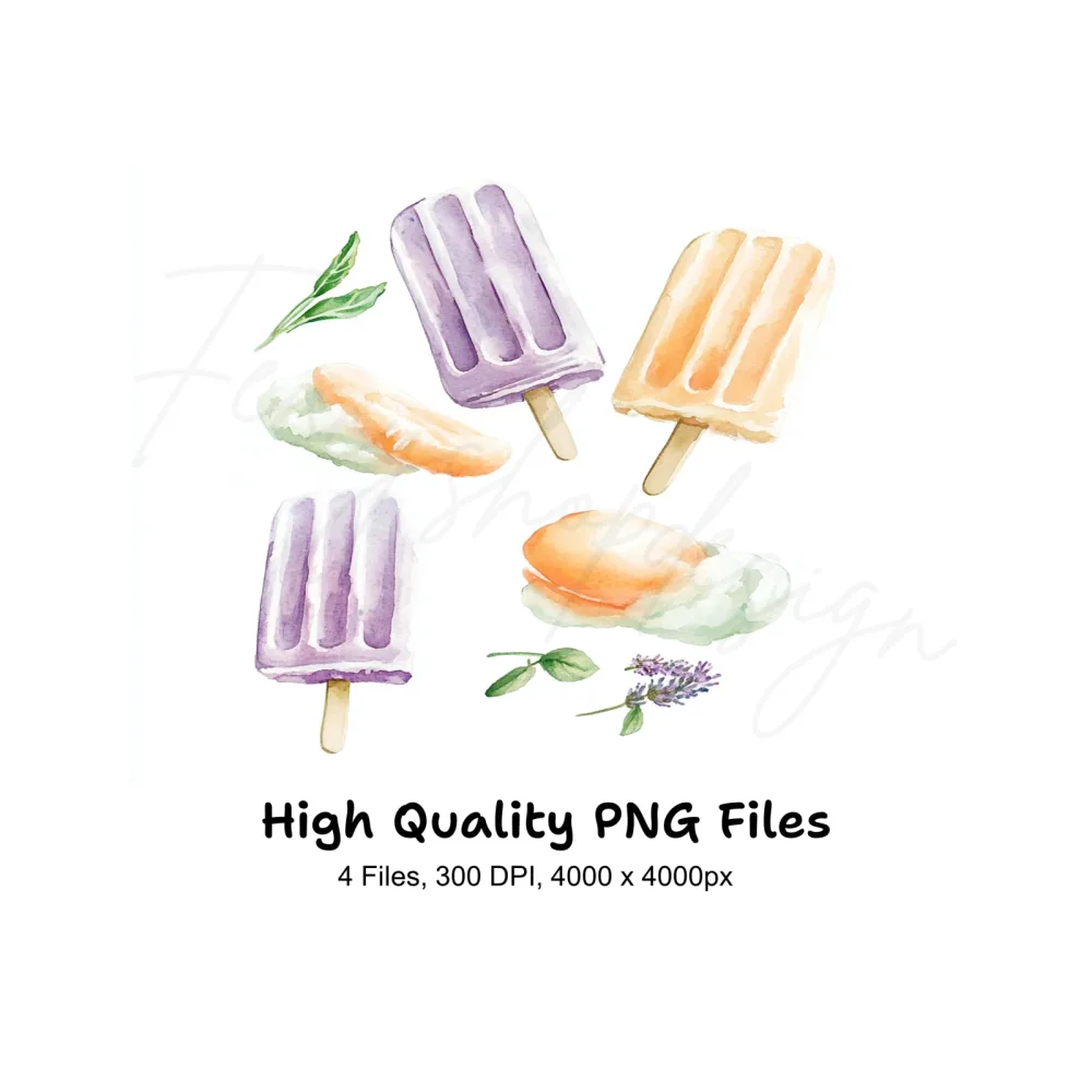 Ice Cream Popsicle Clipart Bundle