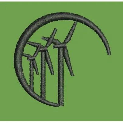 Crescent Wind Turbines Embroidery Design
