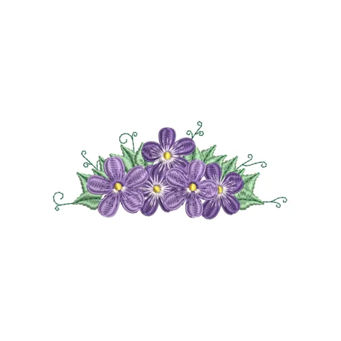 Blue Flower Embroidery Design