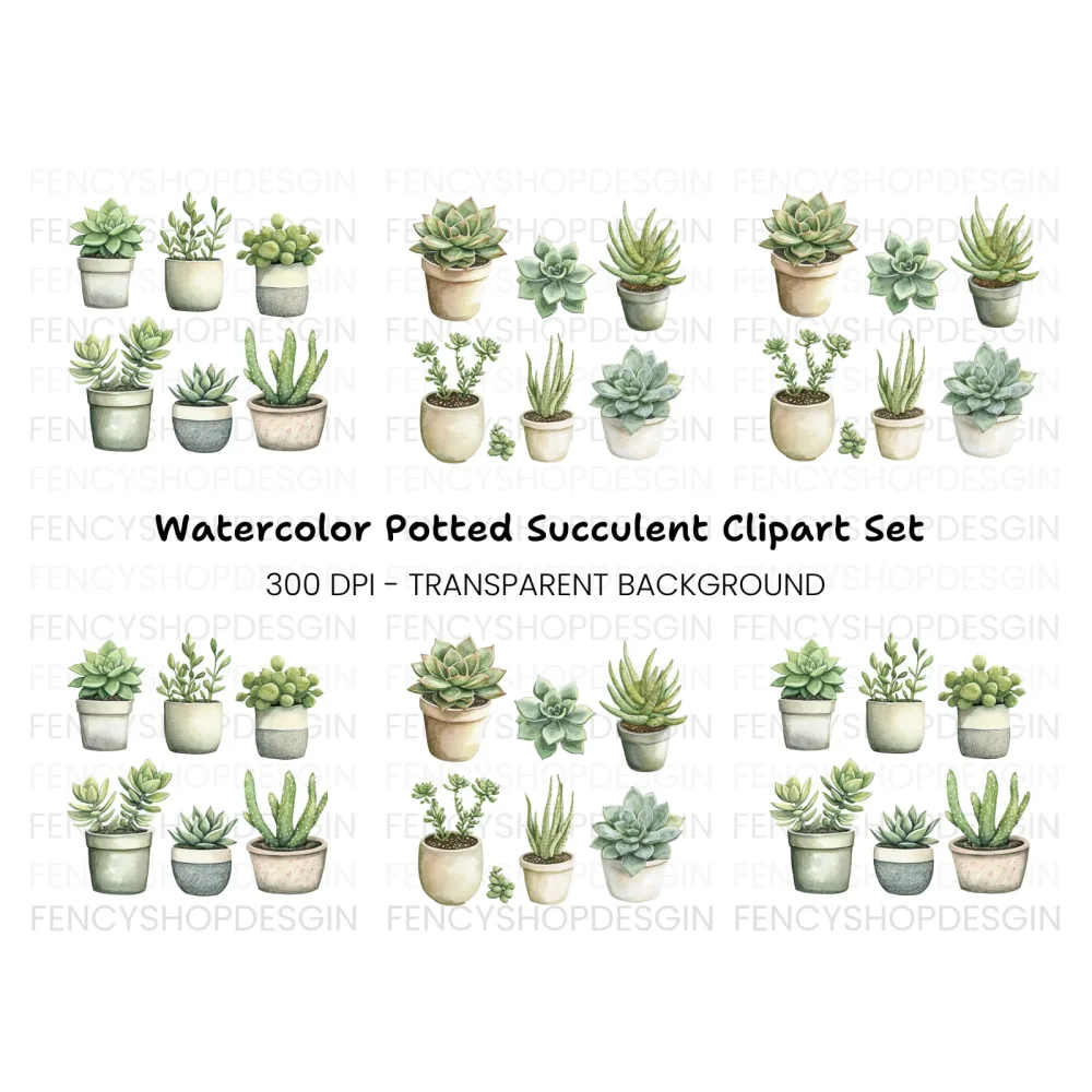 Succulent Clipart Bundle