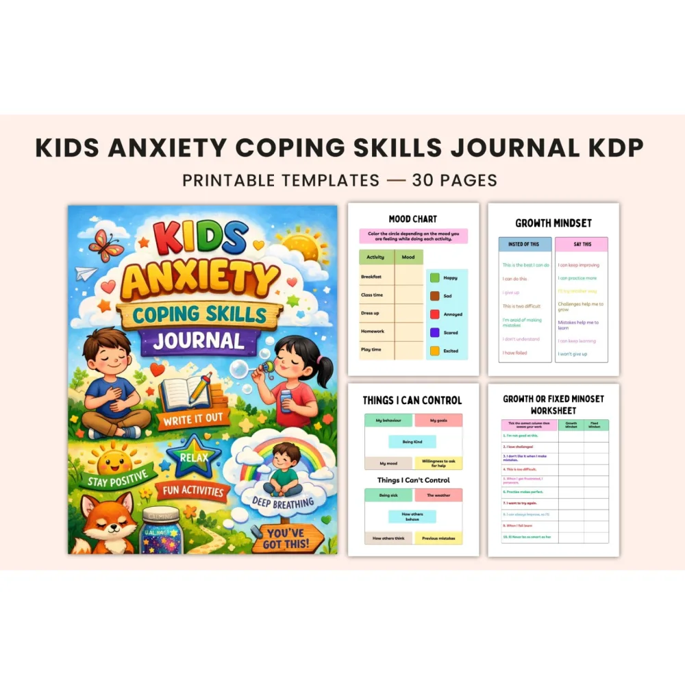 Kids Anxiety Coping Skills Journal