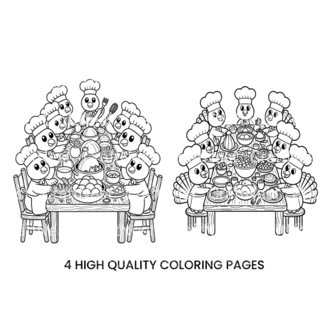 Thanksgiving Turkey Feast Coloring Books