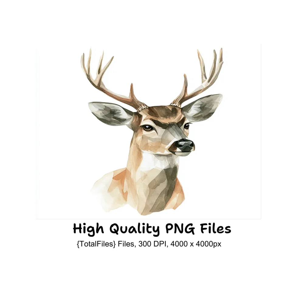 Deer Head Clipart Bundle