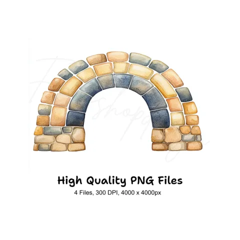 Boho Rainbow Arch Clipart Bundle