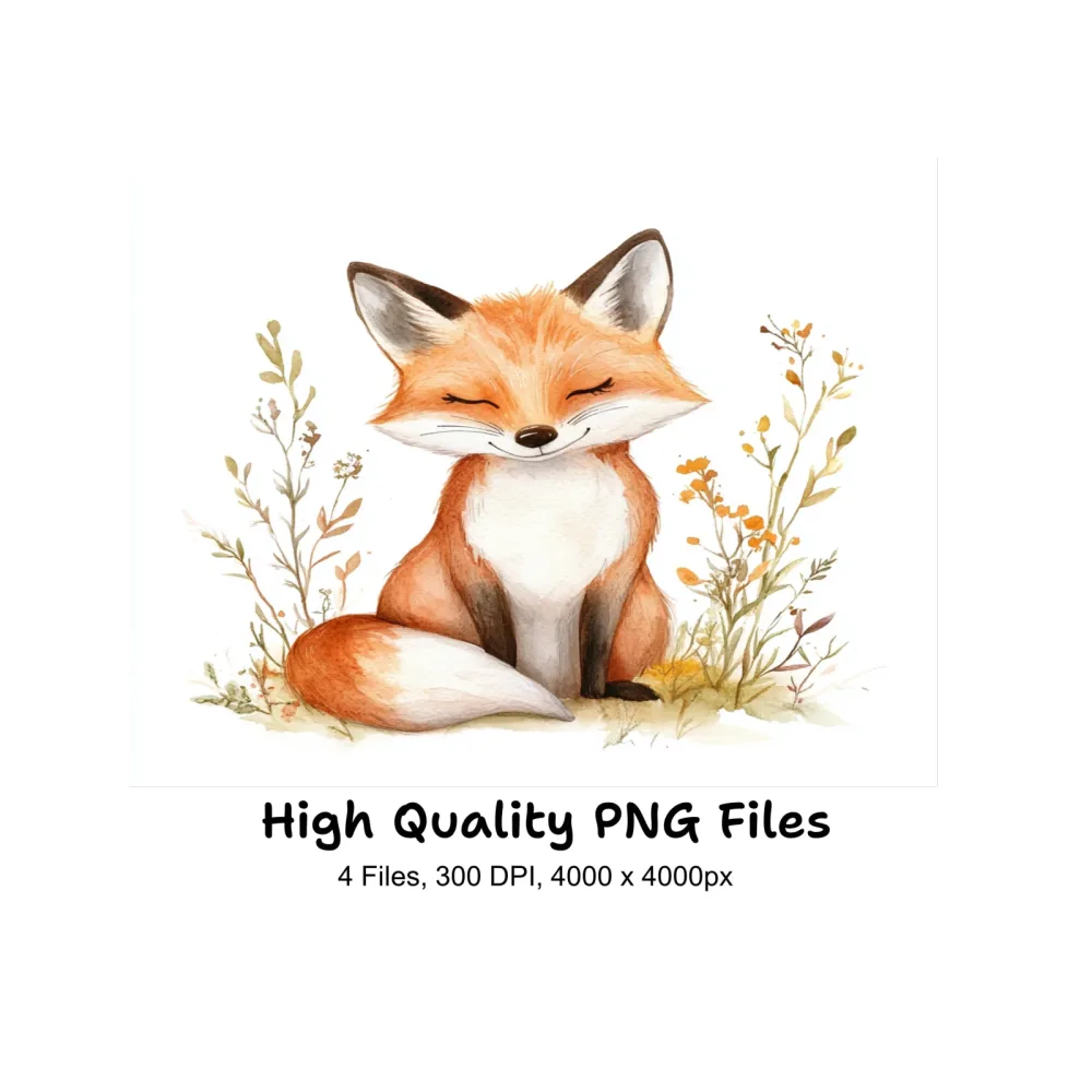 Cute Fox Clipart Bundle