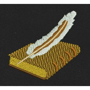 Notebook Quill Gold Embroidery Design