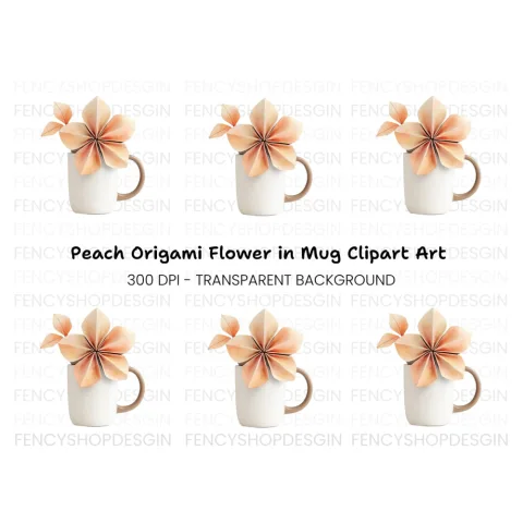 Origami Flower Clipart Bundle