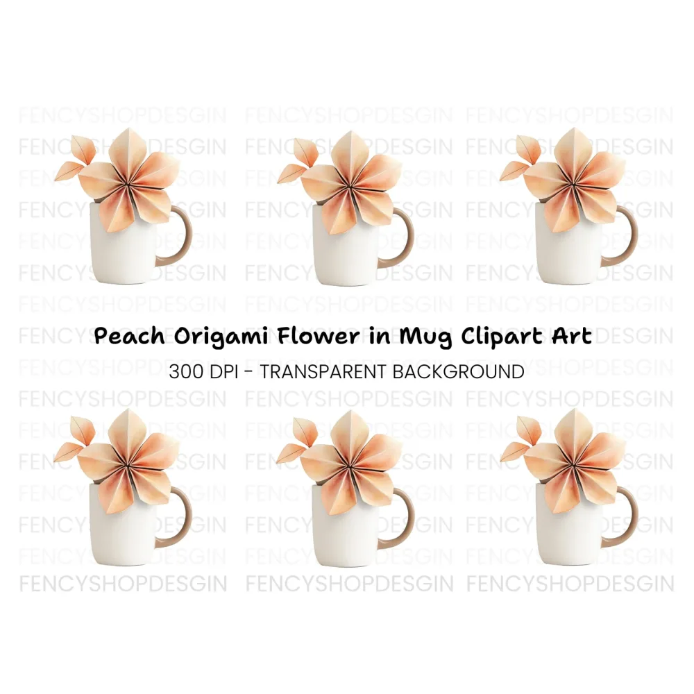 Origami Flower Clipart Bundle