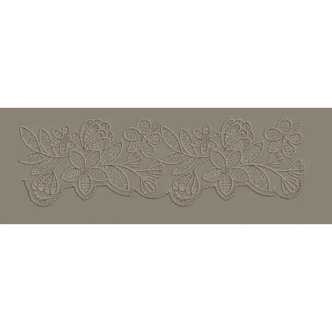 Grey Delicate Cutwork Floral Border Embroidery Design