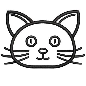 Cat Face Embroidery Design