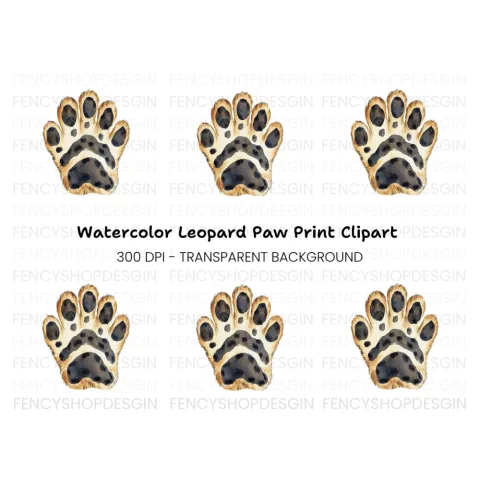 Leopard Paw Clipart Bundle