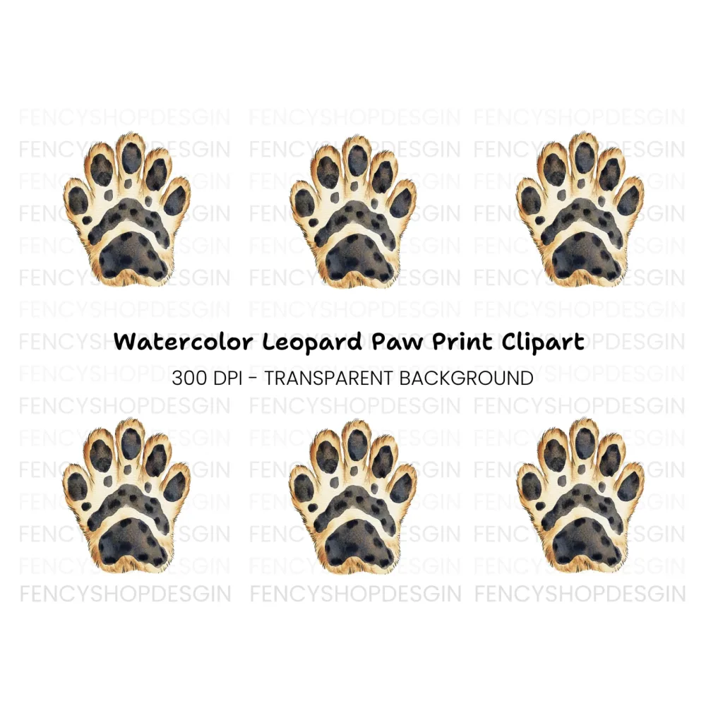Leopard Paw Clipart Bundle