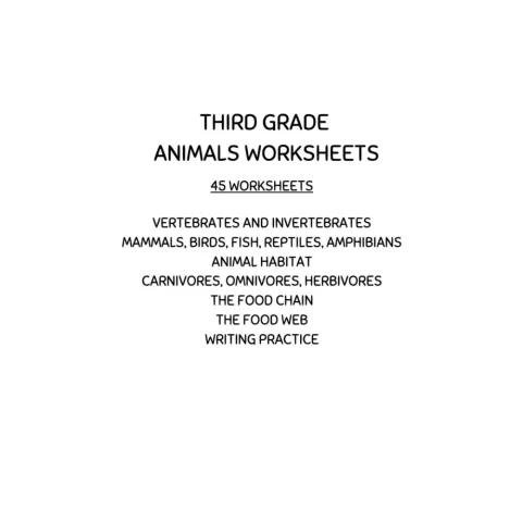 Third Grade Animals Worksheets