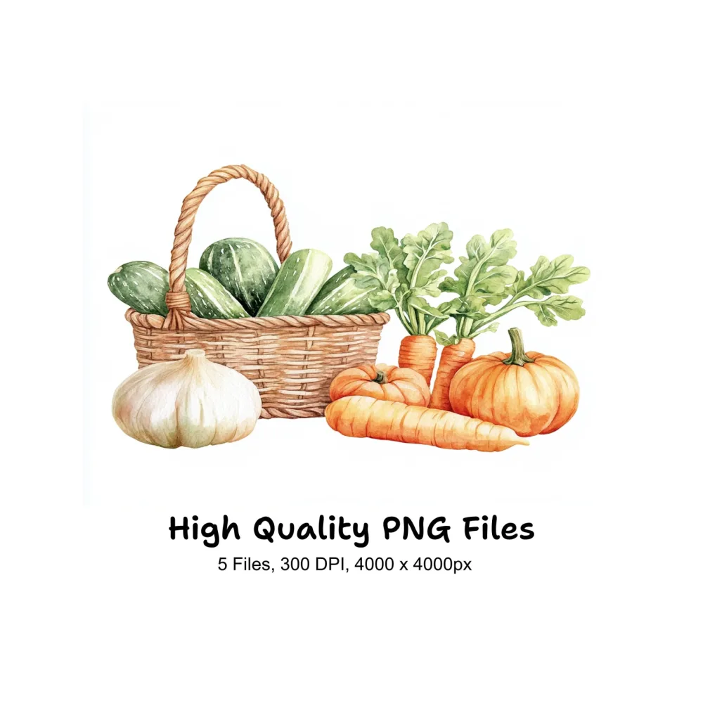 Harvest Baskets Clipart Bundle