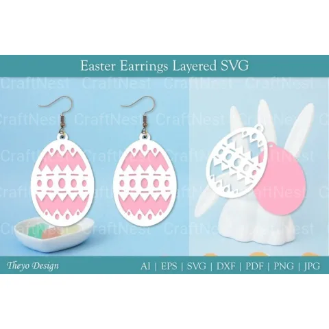 Easter Egg Earrings SVG Bundle