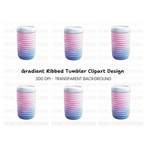 Gradient Insulated Tumbler Clipart Bundle