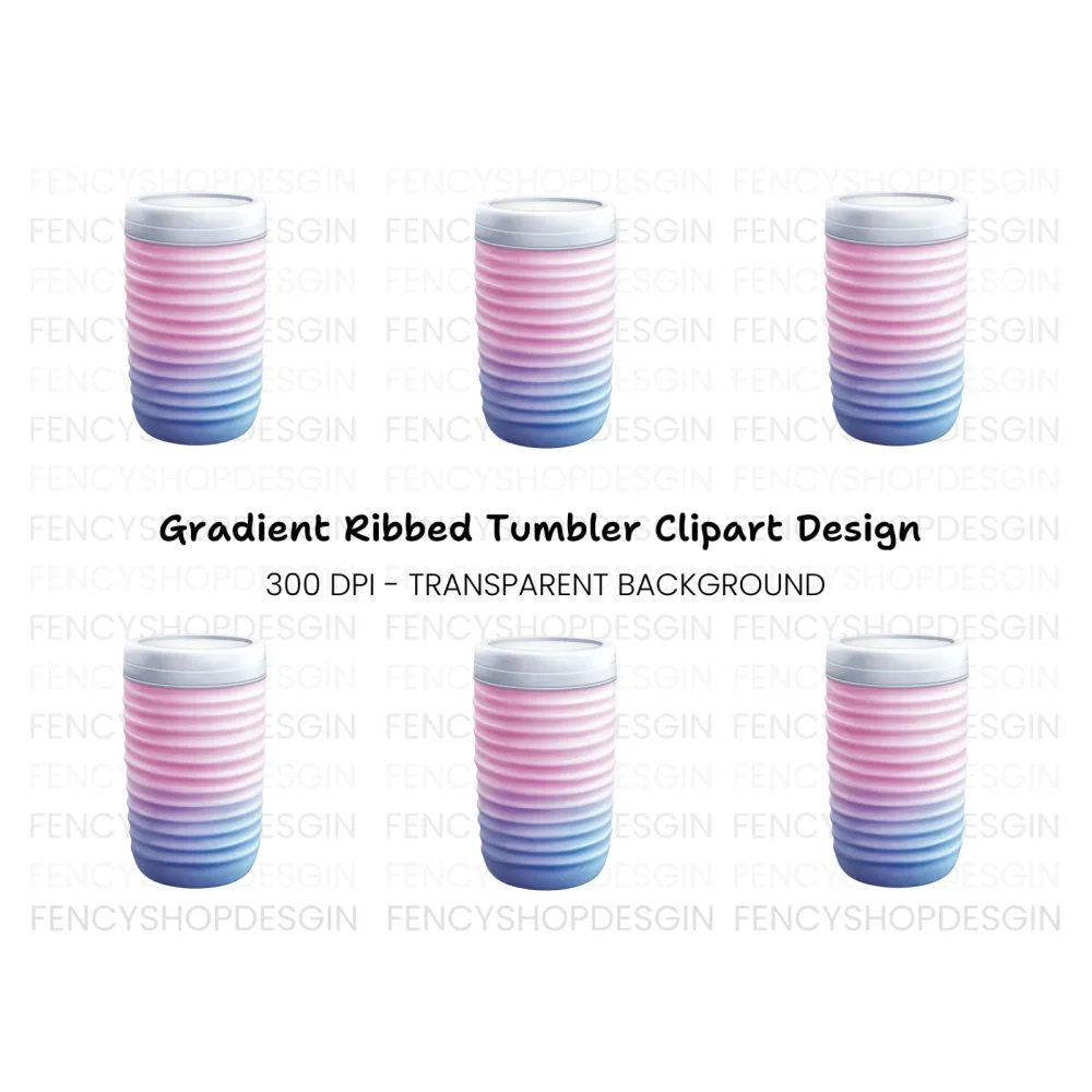 Gradient Insulated Tumbler Clipart Bundle