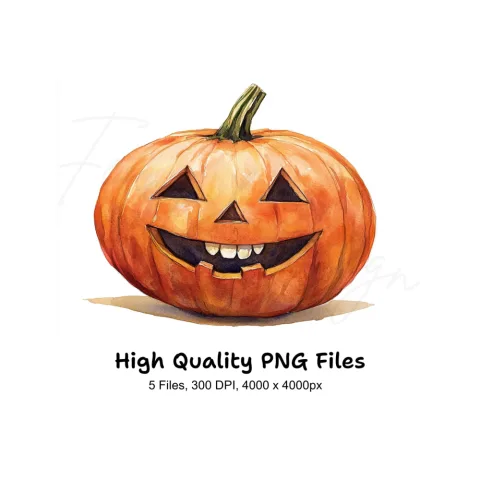 Funny Jack-O'-Lantern Faces Clipart Bundle