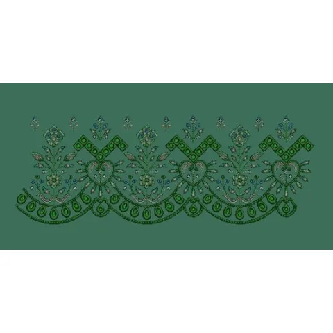 Ornate Chevron Gable and Heart Festoon Embroidery Design