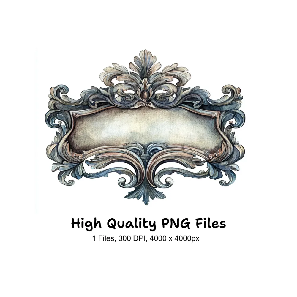 Ornate Baroque Frame Clipart Bundle