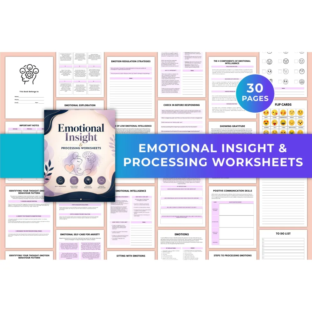 Emotional Insight Processing Worksheets Workbook