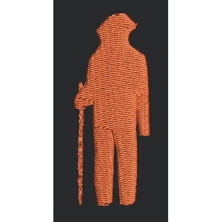 Hiking Figure Silhouette Embroidery Design