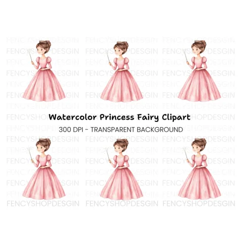 Princess with Wand Clipart Bundle