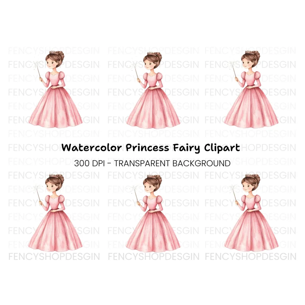 Princess with Wand Clipart Bundle