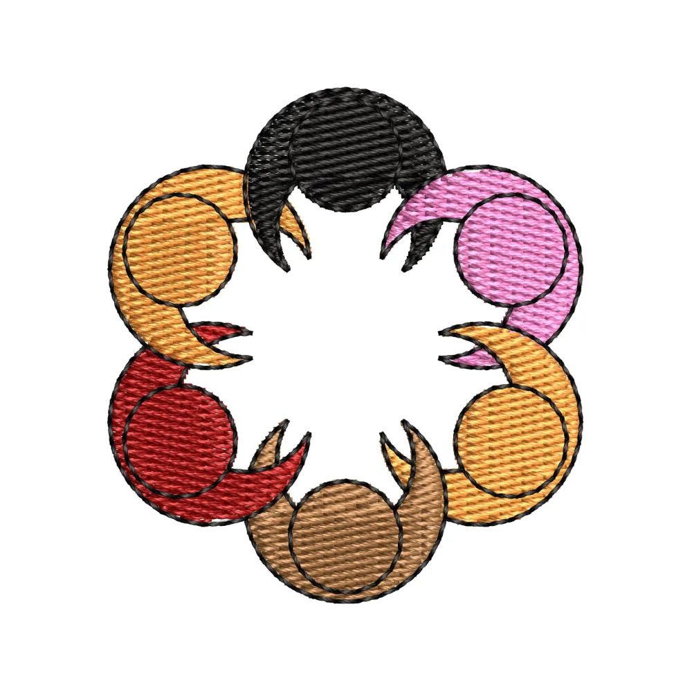 Chilled Group Embroidery Design
