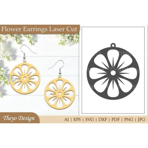 Lasercut Flower Earrings SVG Bundle