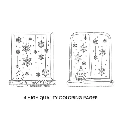 Winter Window Ornament Coloring Books