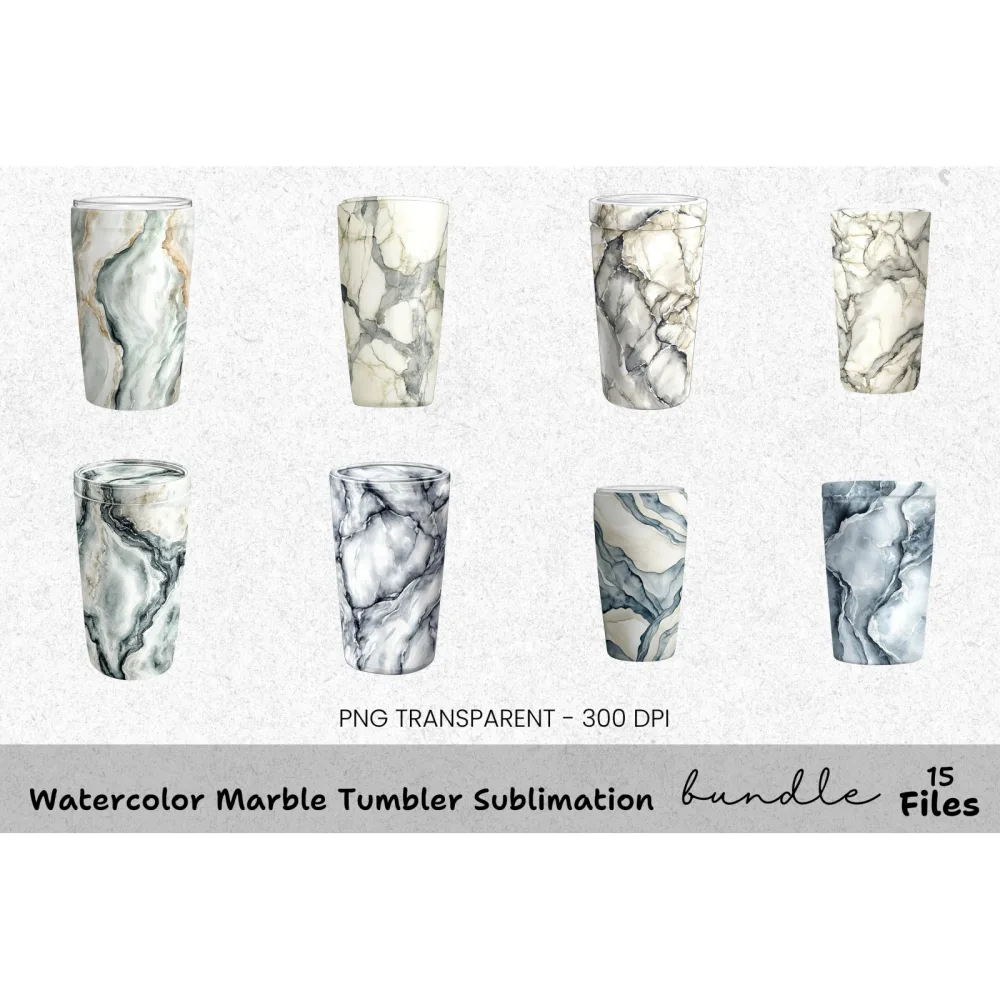 Marble Tumbler Clipart Bundle