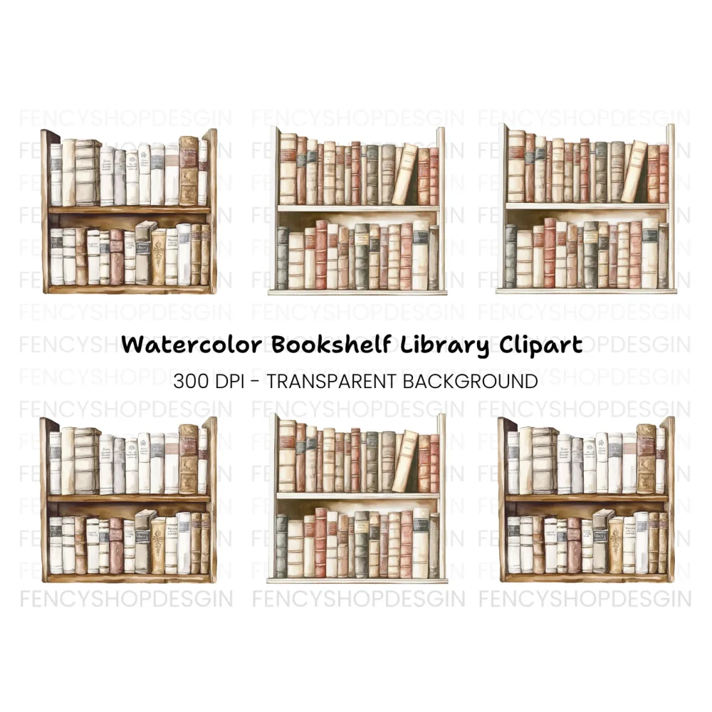 Bookshelf Clipart Bundle