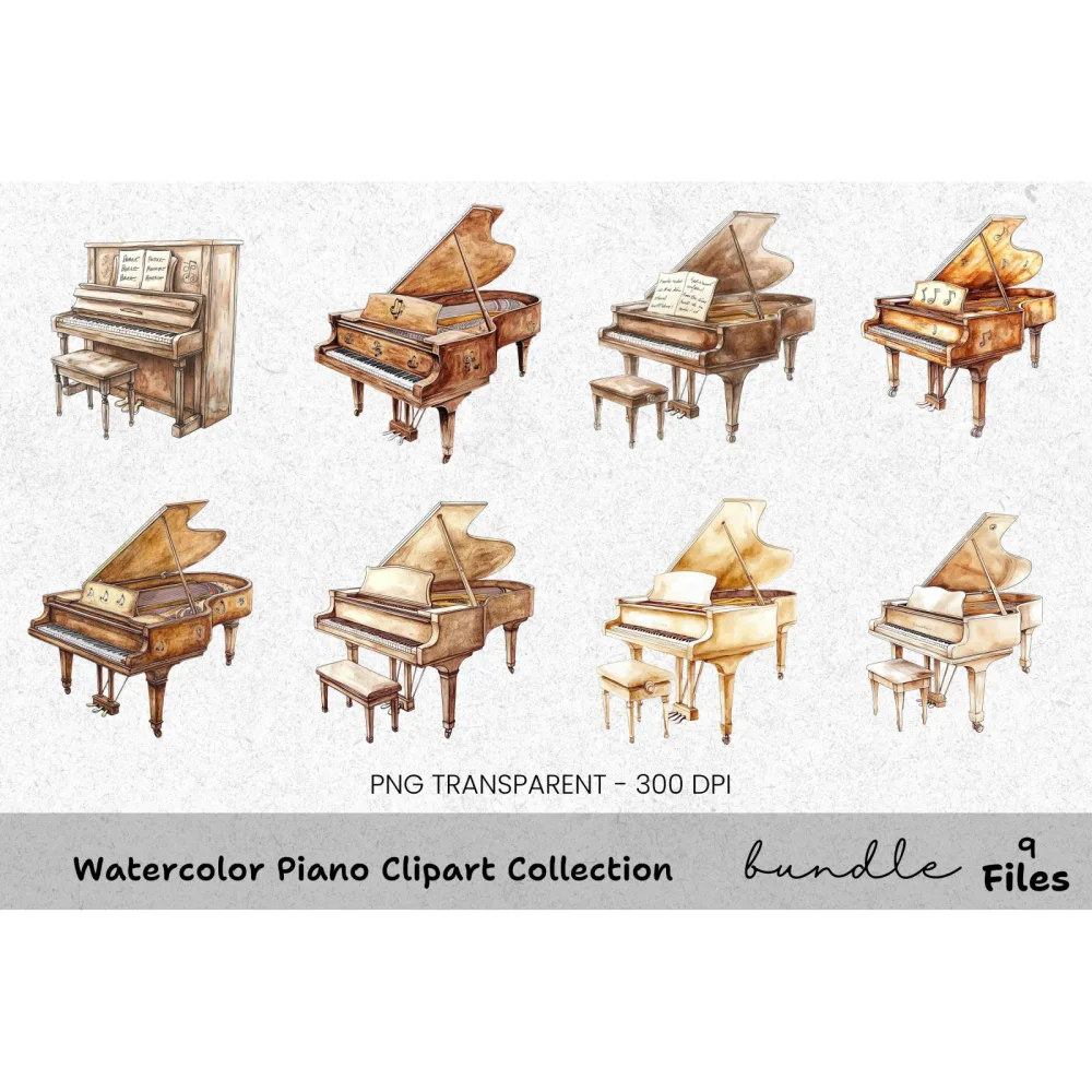 Piano Clipart Bundle