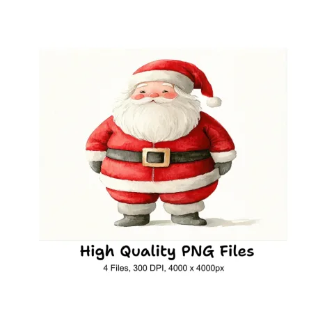 Chubby Santa Claus Clipart Bundle