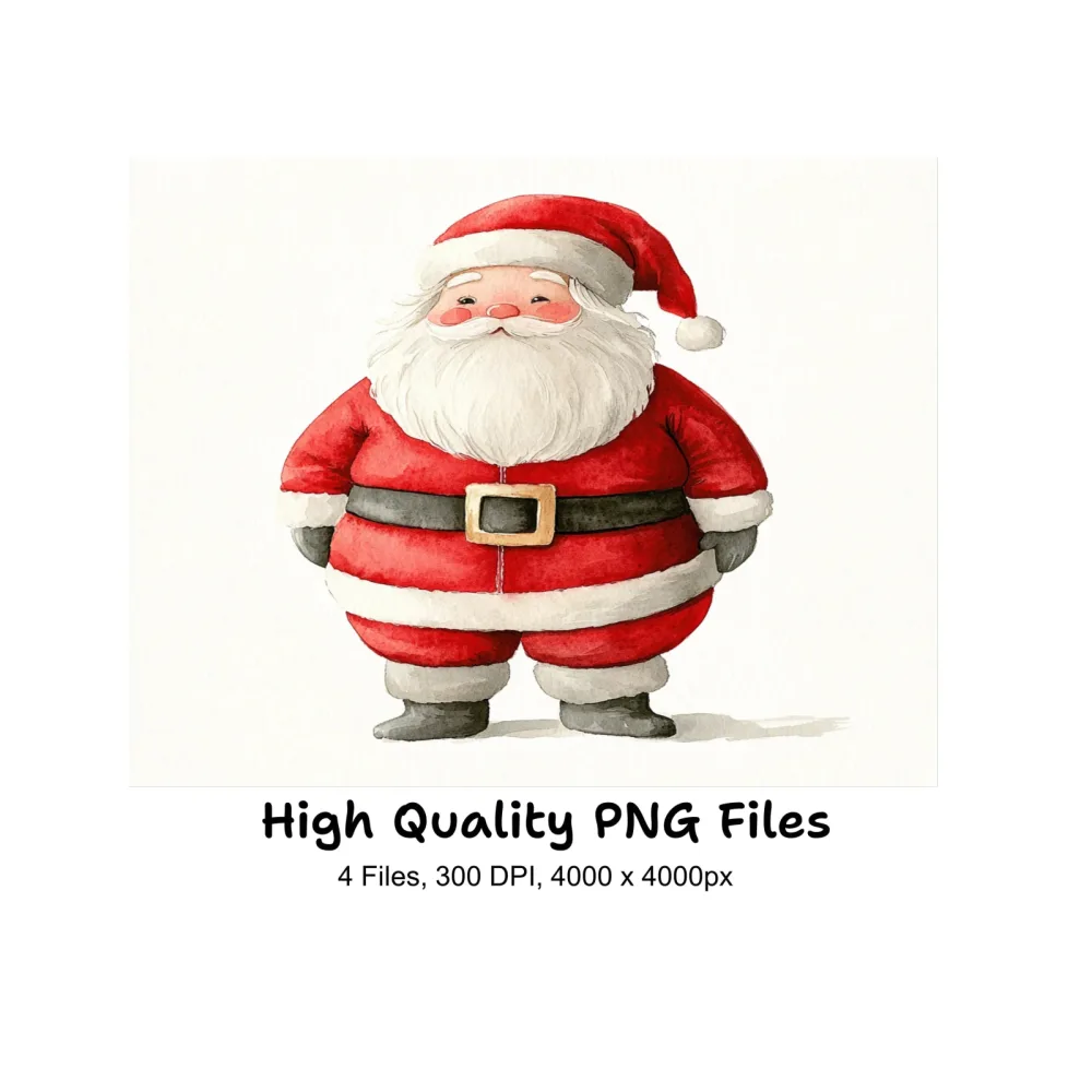 Chubby Santa Claus Clipart Bundle