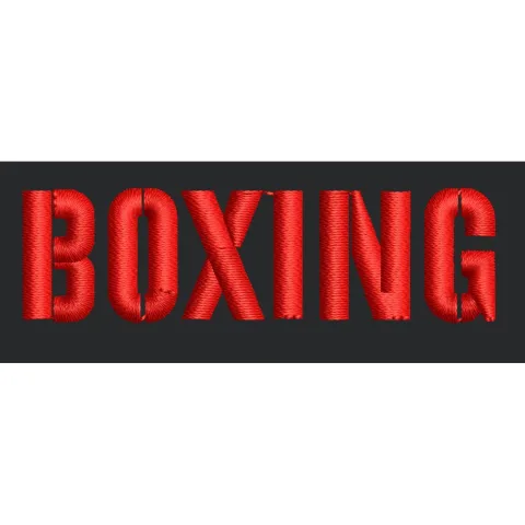 Boxing Text Embroidery Design