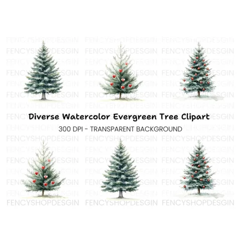 Christmas Tree Clipart Bundle