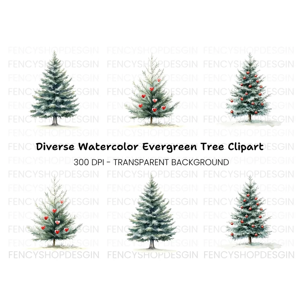 Christmas Tree Clipart Bundle