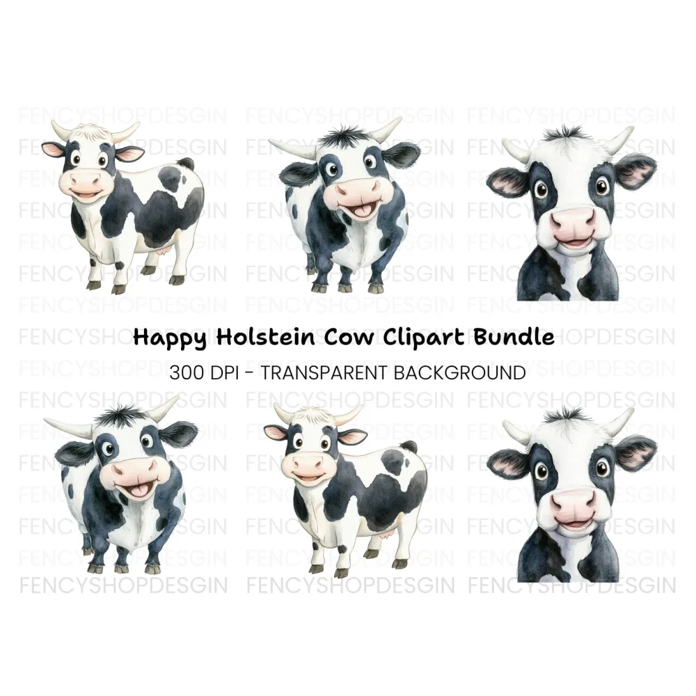 Cute Cow Clipart Bundle