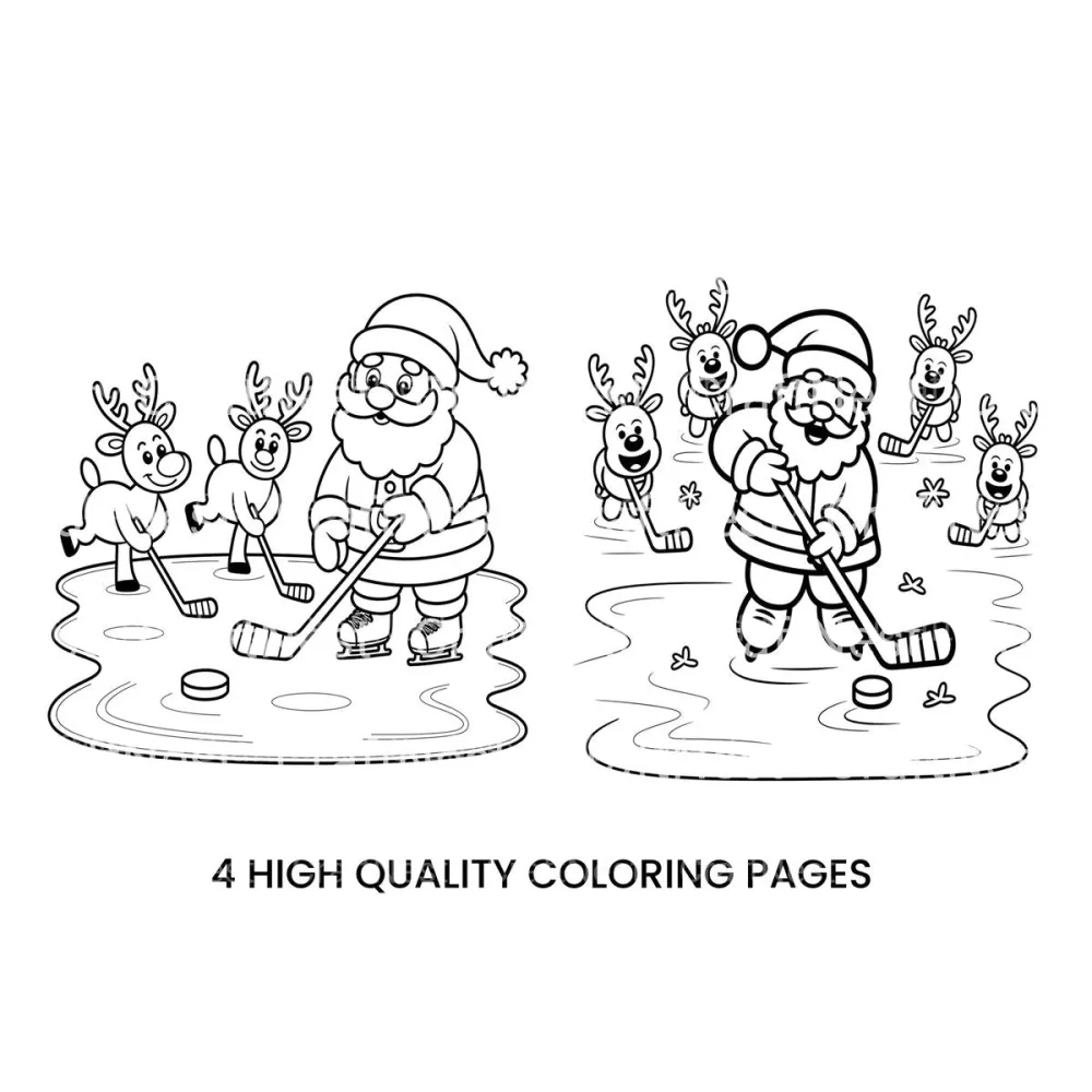 Santa Claus Hockey Coloring Books